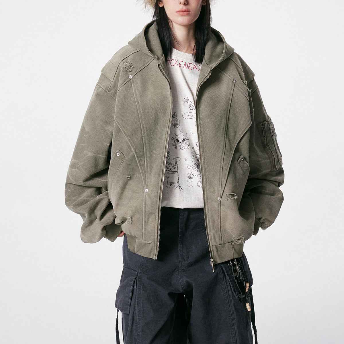 Heavy Washed Distressed Jacket