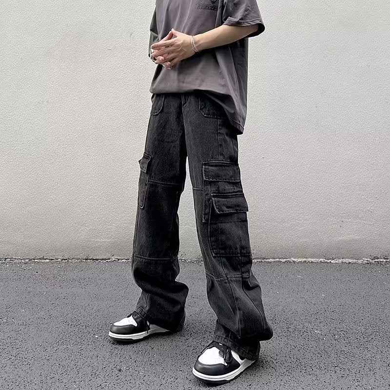 Vintage Washed Cargo Relaxed Fit Jeans