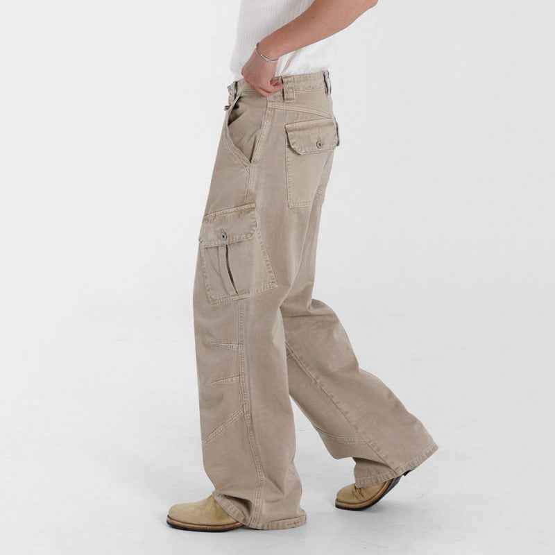 Retro Washed Relaxed Khaki Jeans
