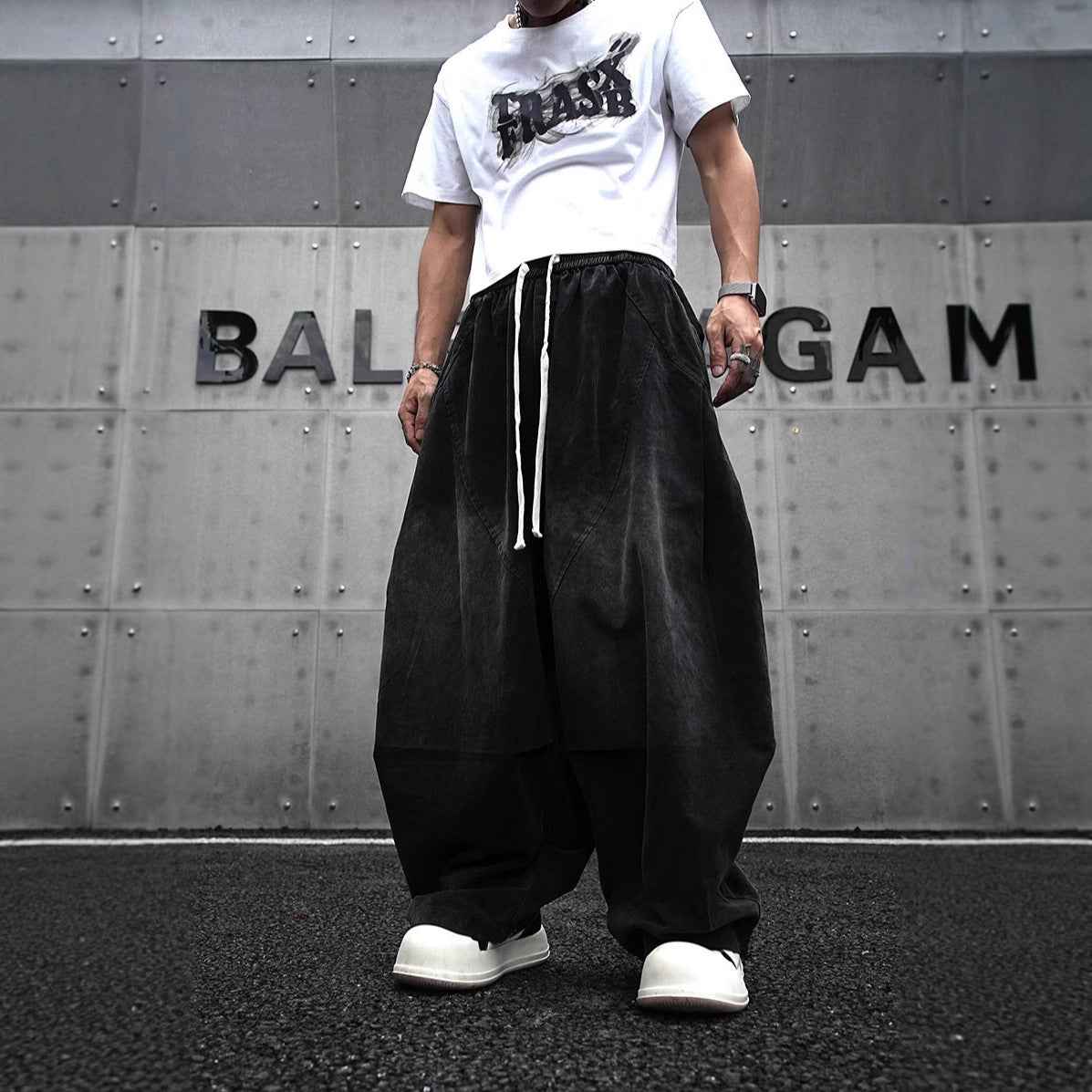 Baggy Wide-Leg Harem Pants