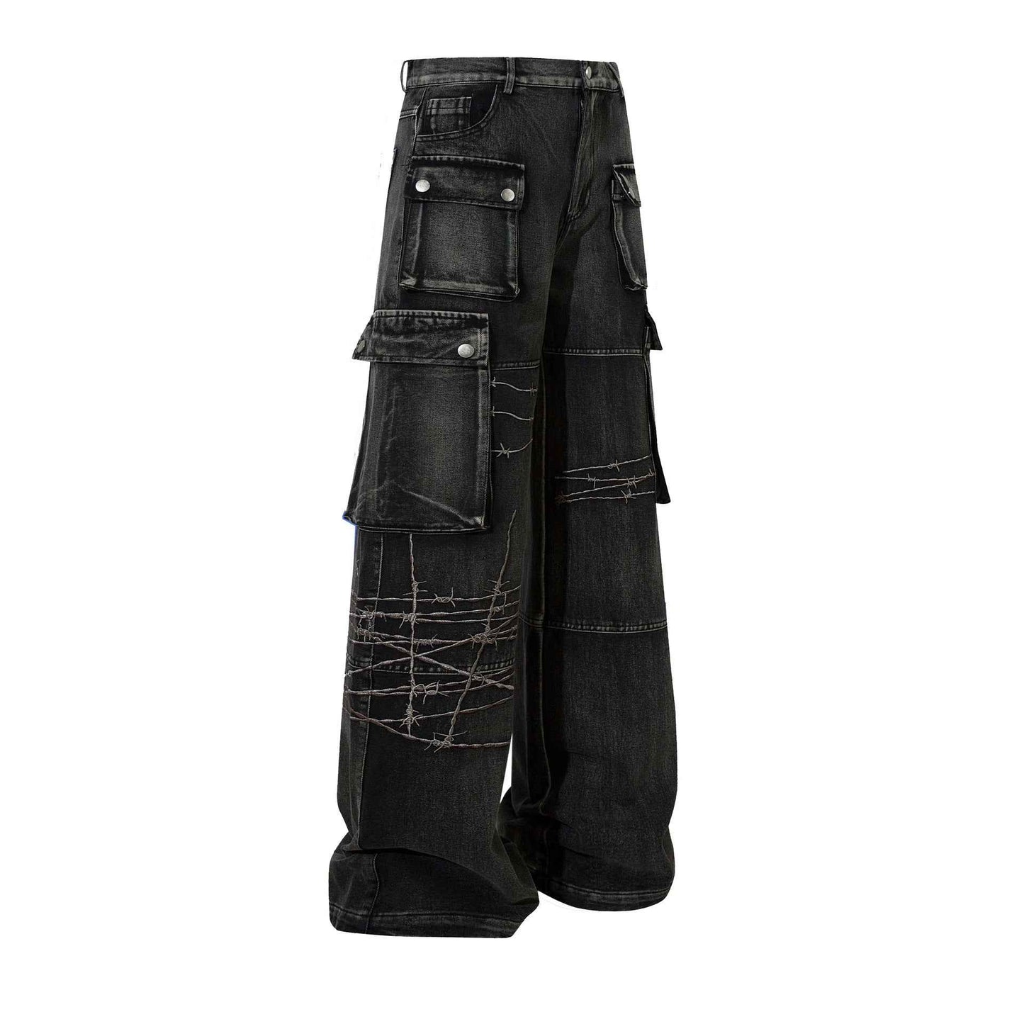 Barbed Baggy Embroidery Cargo Pants