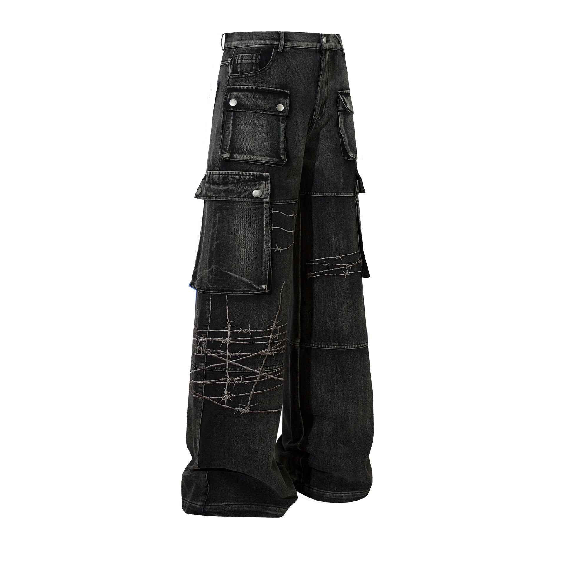 Barbed Baggy Embroidery Cargo Pants