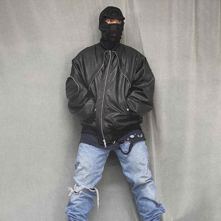Designer Leather 'Flight' Jacket