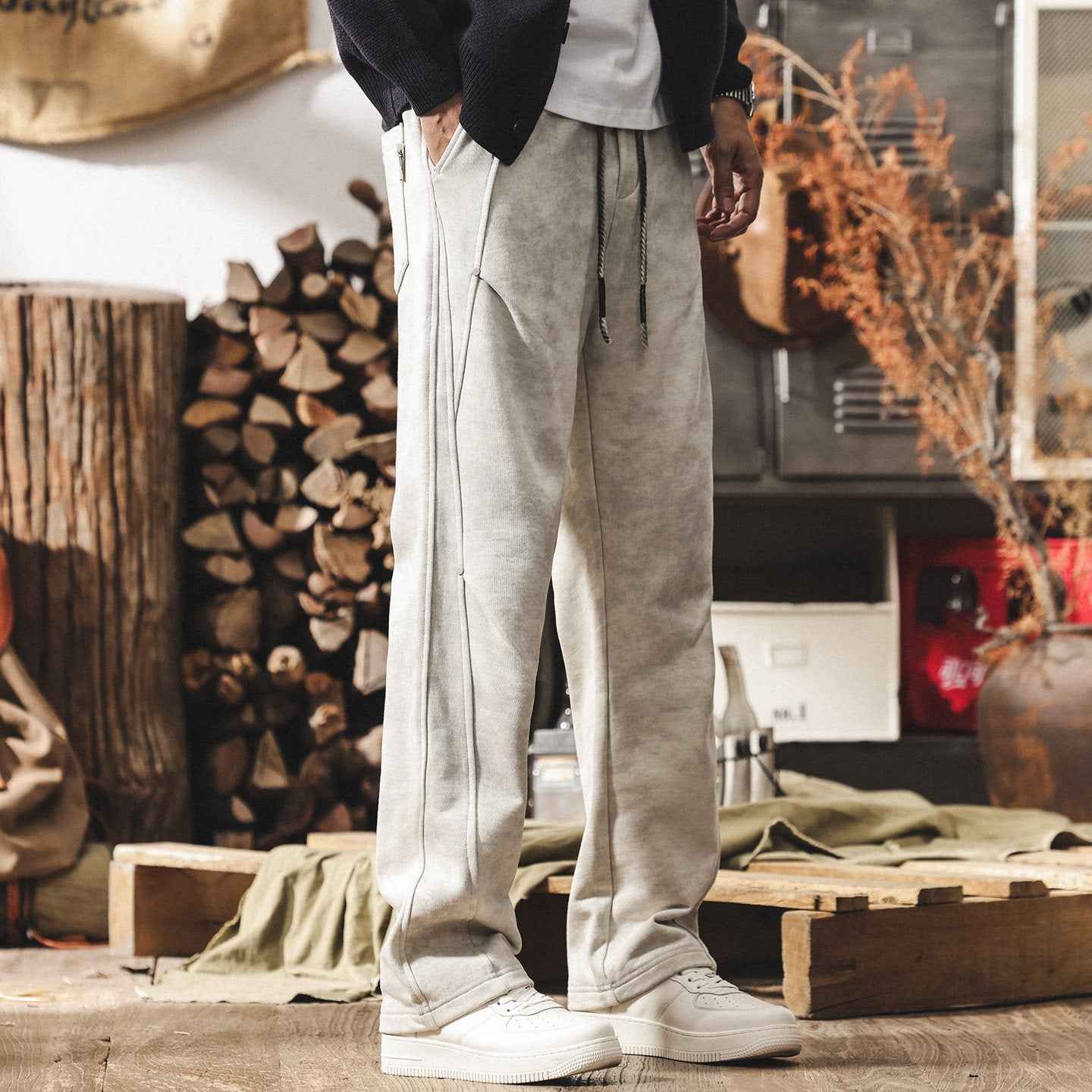Washed Straight Leg Joggers