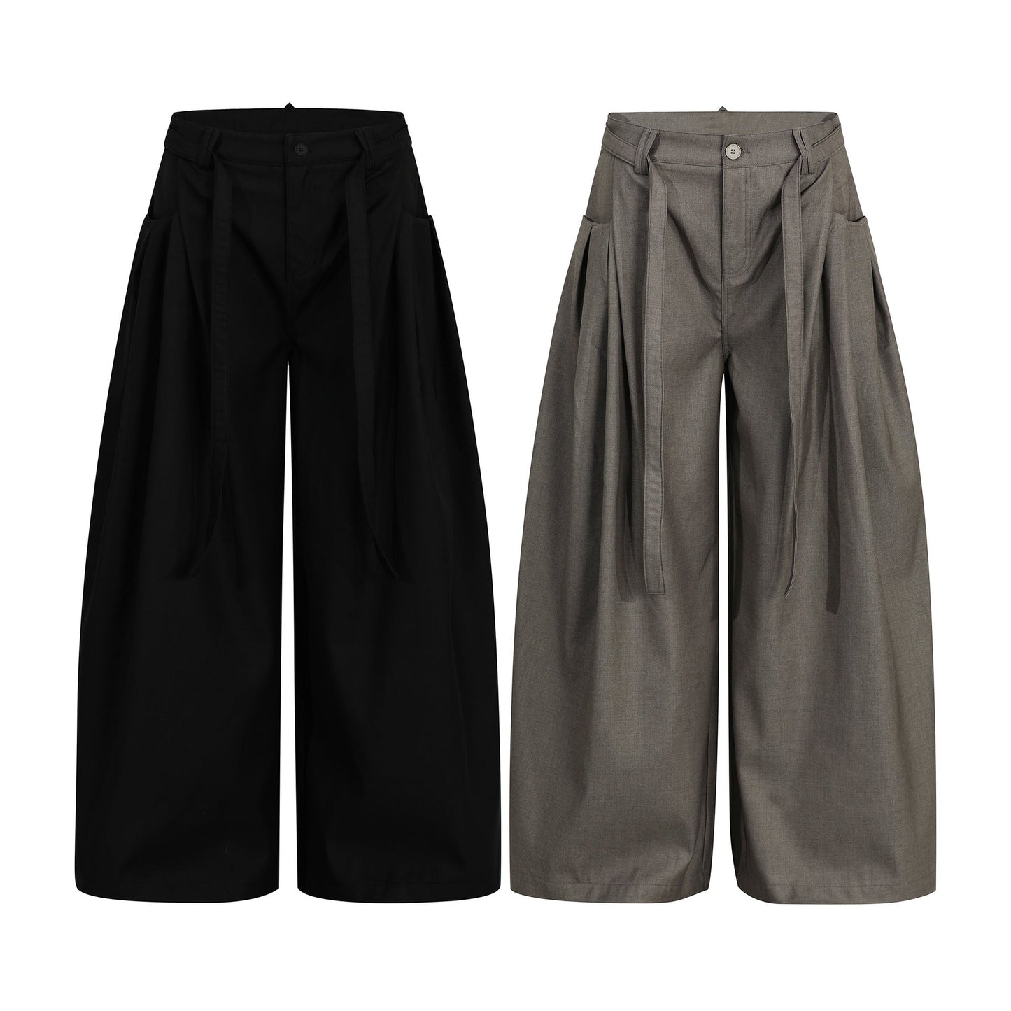 Retro Chic Pleated Relaxed Fit Trousers