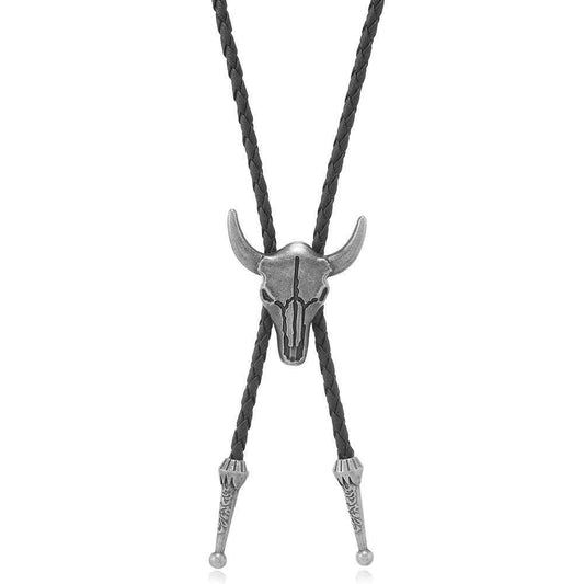 Bull Head Bolo Tie Necklace