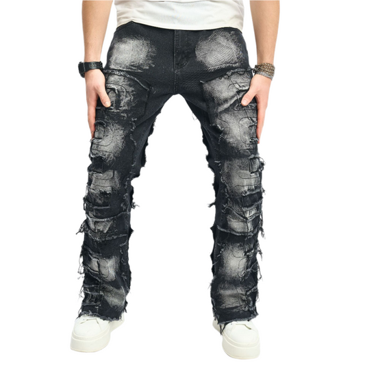 Vintage Washed Black Denim Jeans