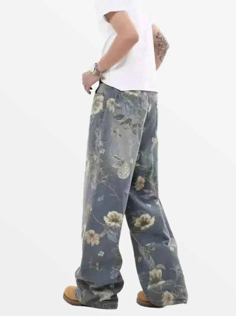 Denim Pant Flowers
