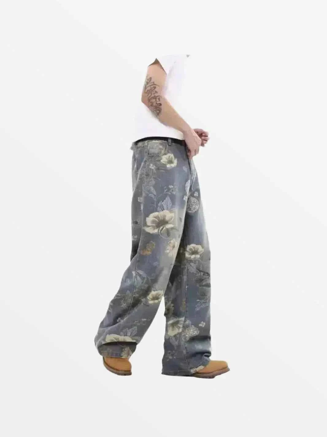 Denim Pant Flowers