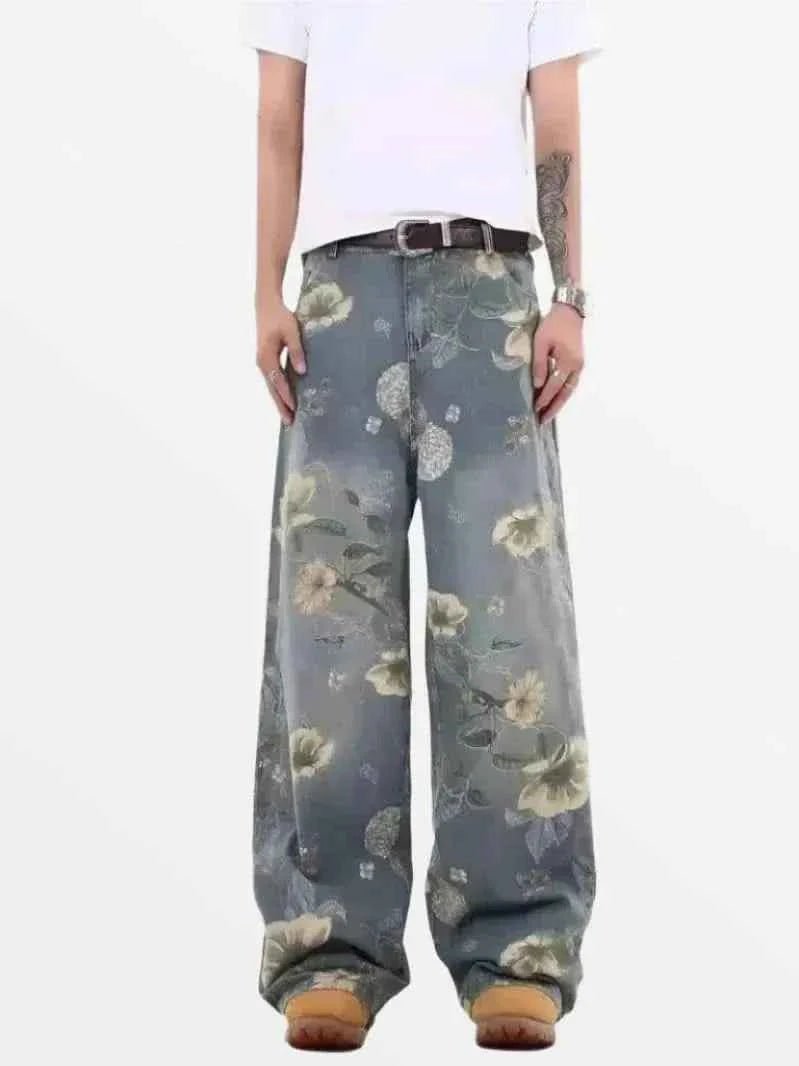 Denim Pant Flowers