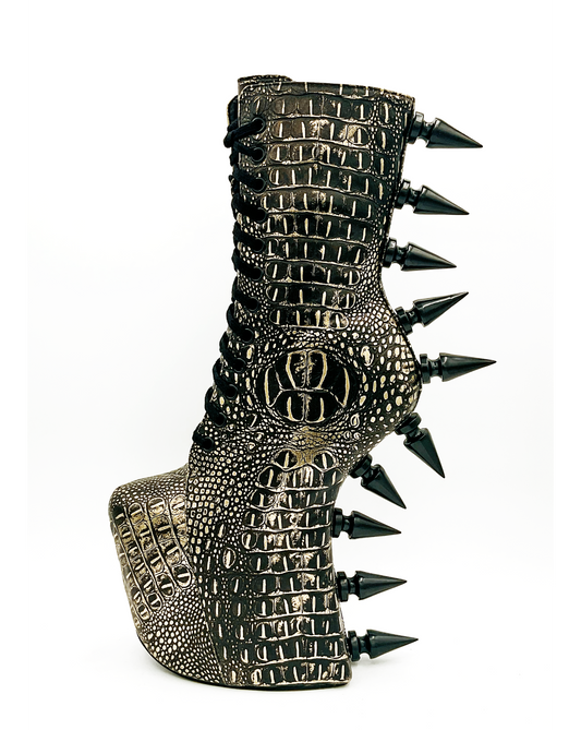 Prehistoric Gold Platform Boot