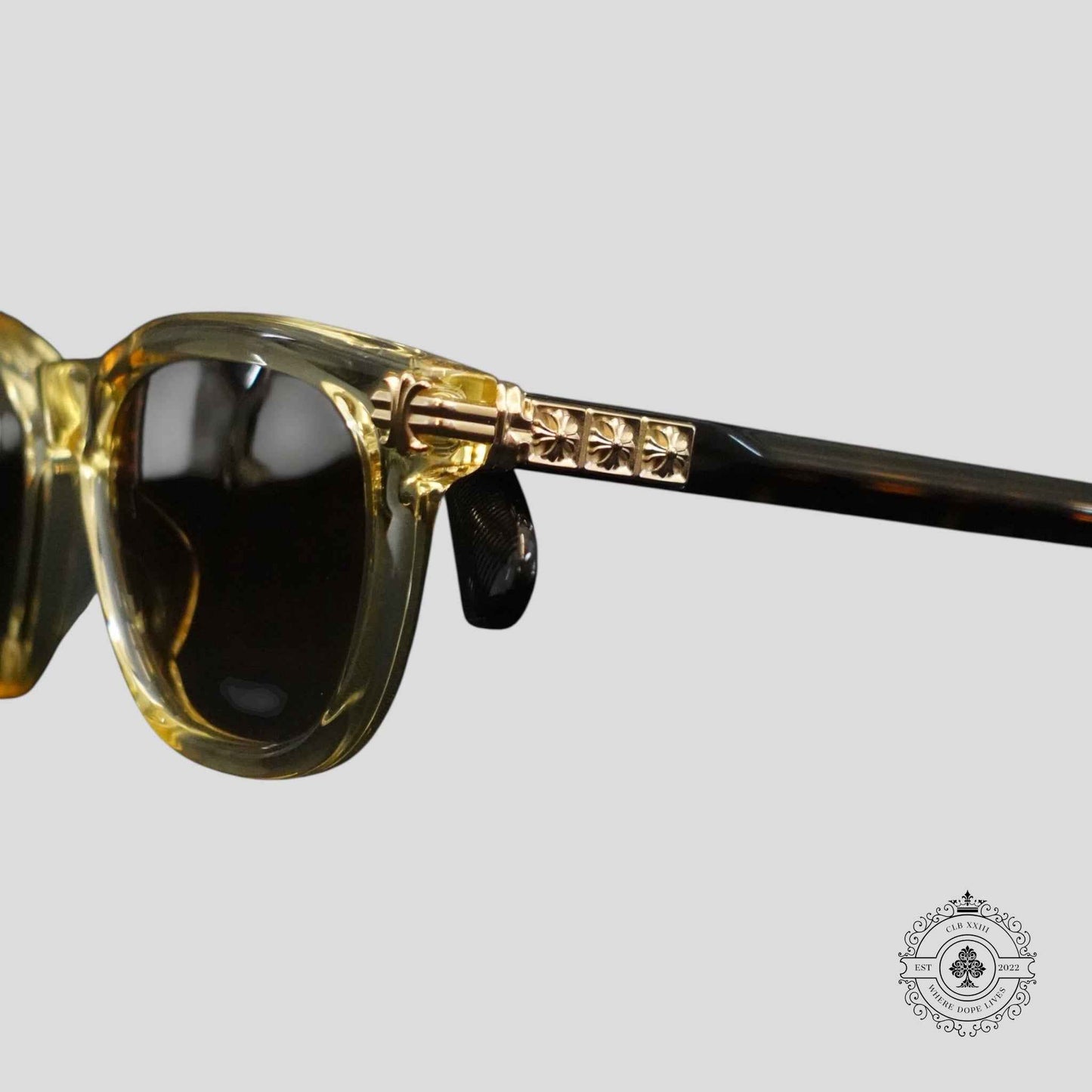 Chrome Hearts Smoke Show Glasses in Tortoise Shell/Gold