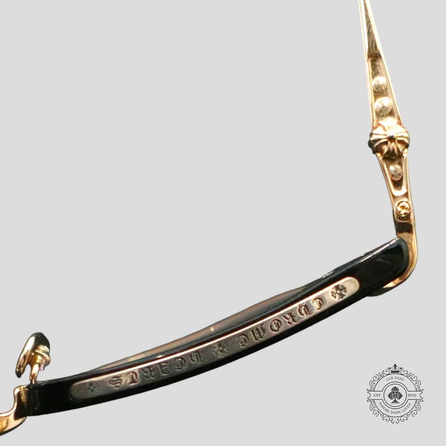 Chrome Hearts Sluntradiction Glasses in Black/Gold