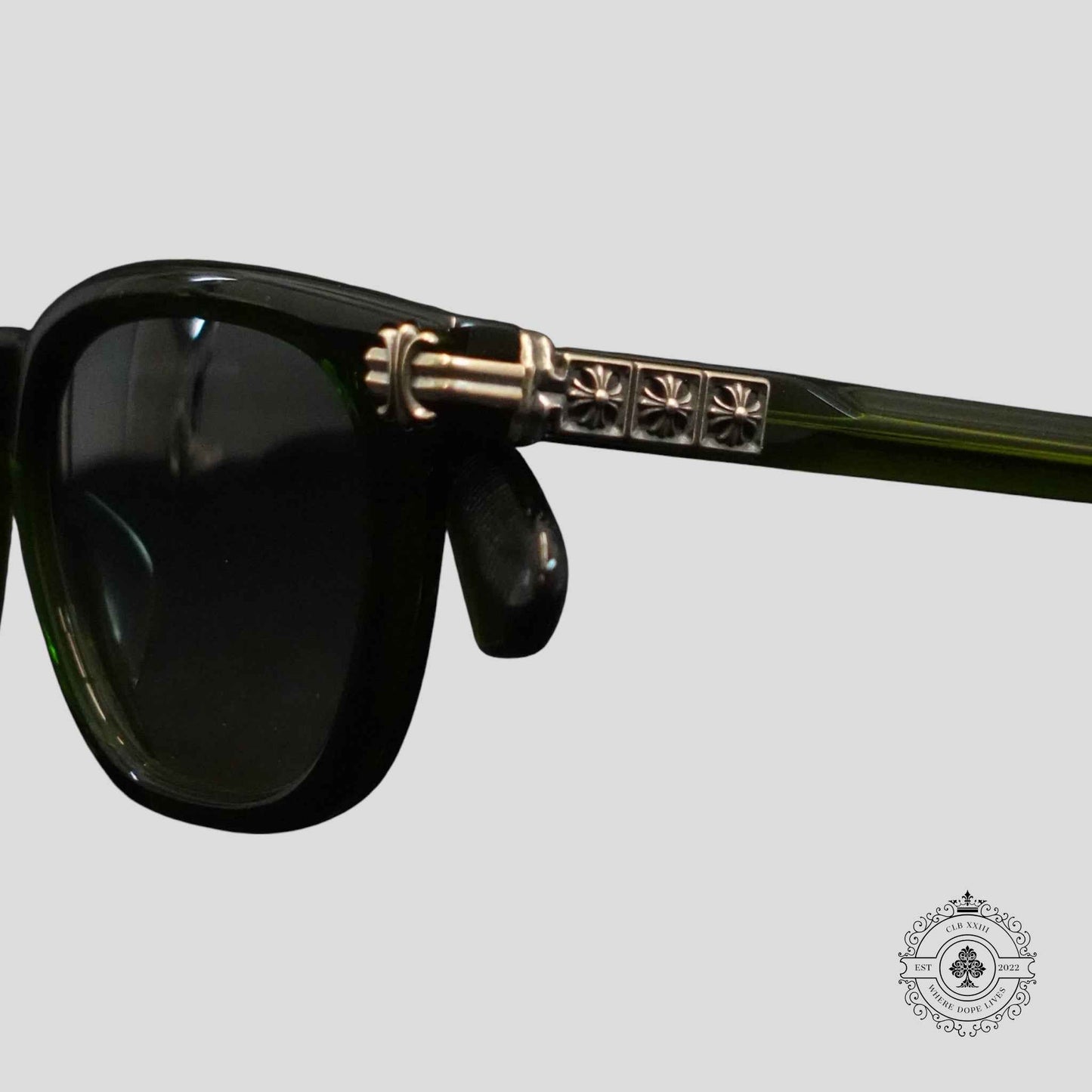 Chrome Hearts Smoke Show Sunglasses in Green/Silver