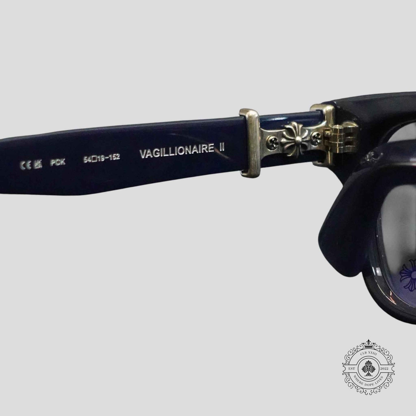 Chrome Hearts Vagillionaire II Glasses in Blue/Silver