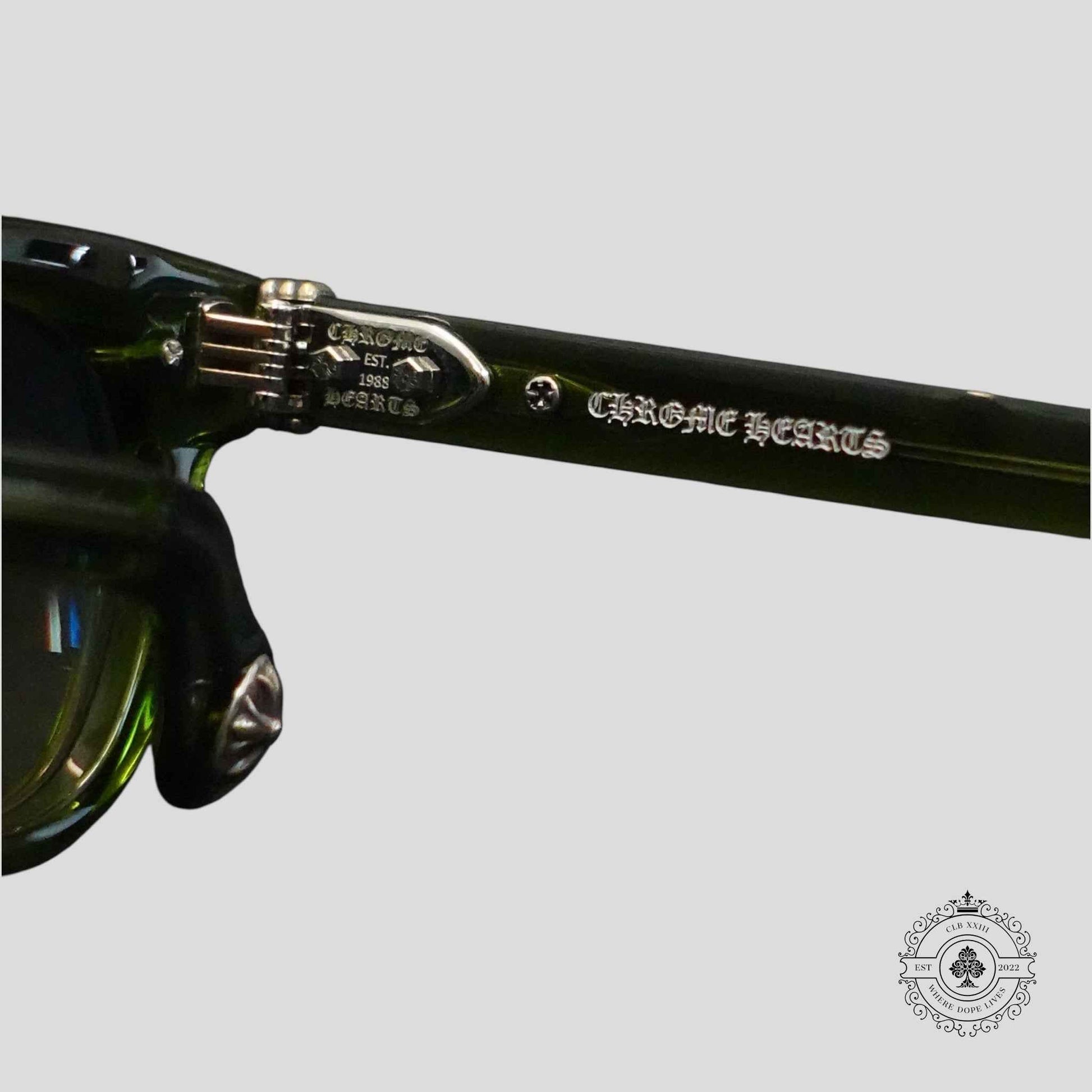 Chrome Hearts Drippin Glasses in Green/Silver