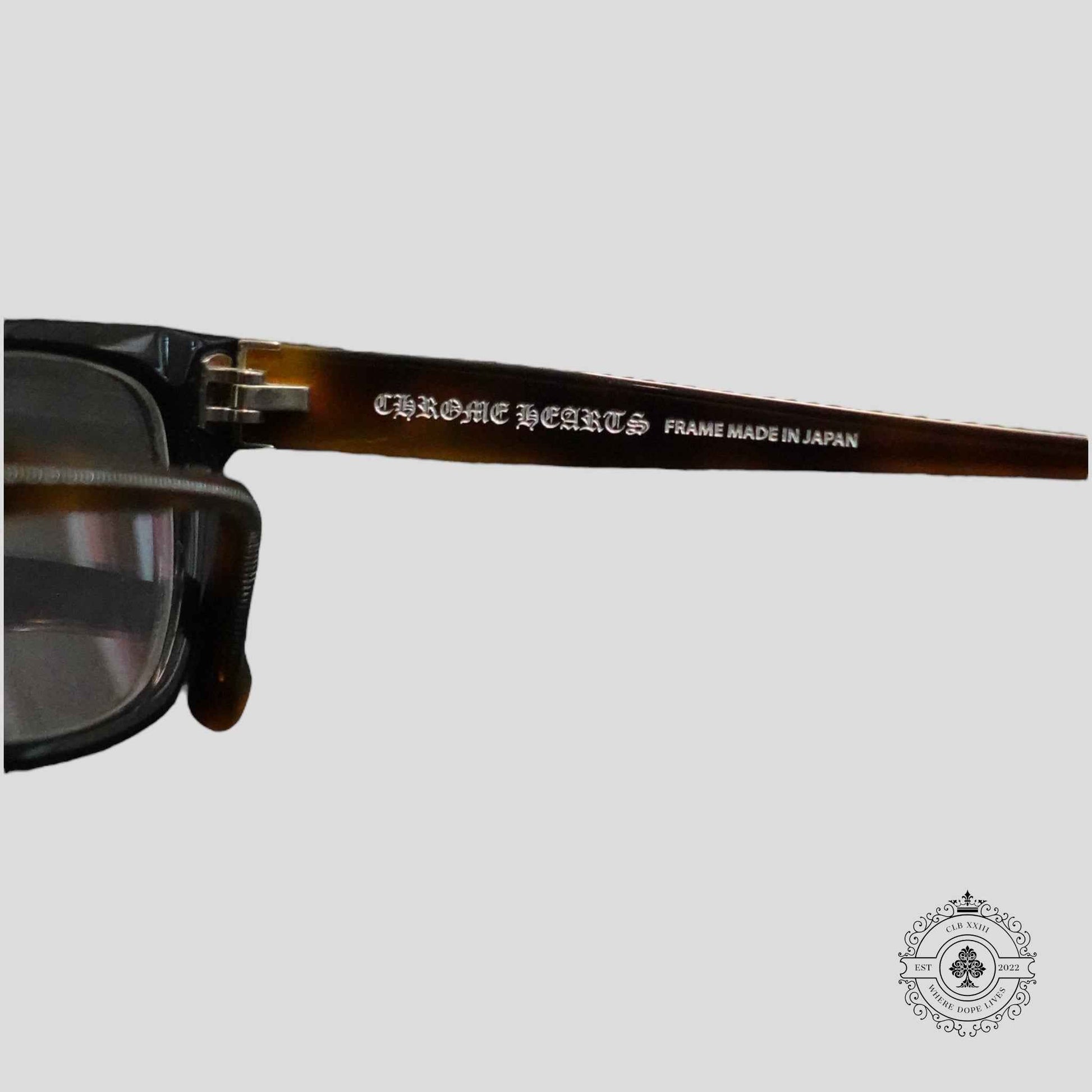 Chrome Hearts Drop Box Glasses in Tortoise Shell/Silver