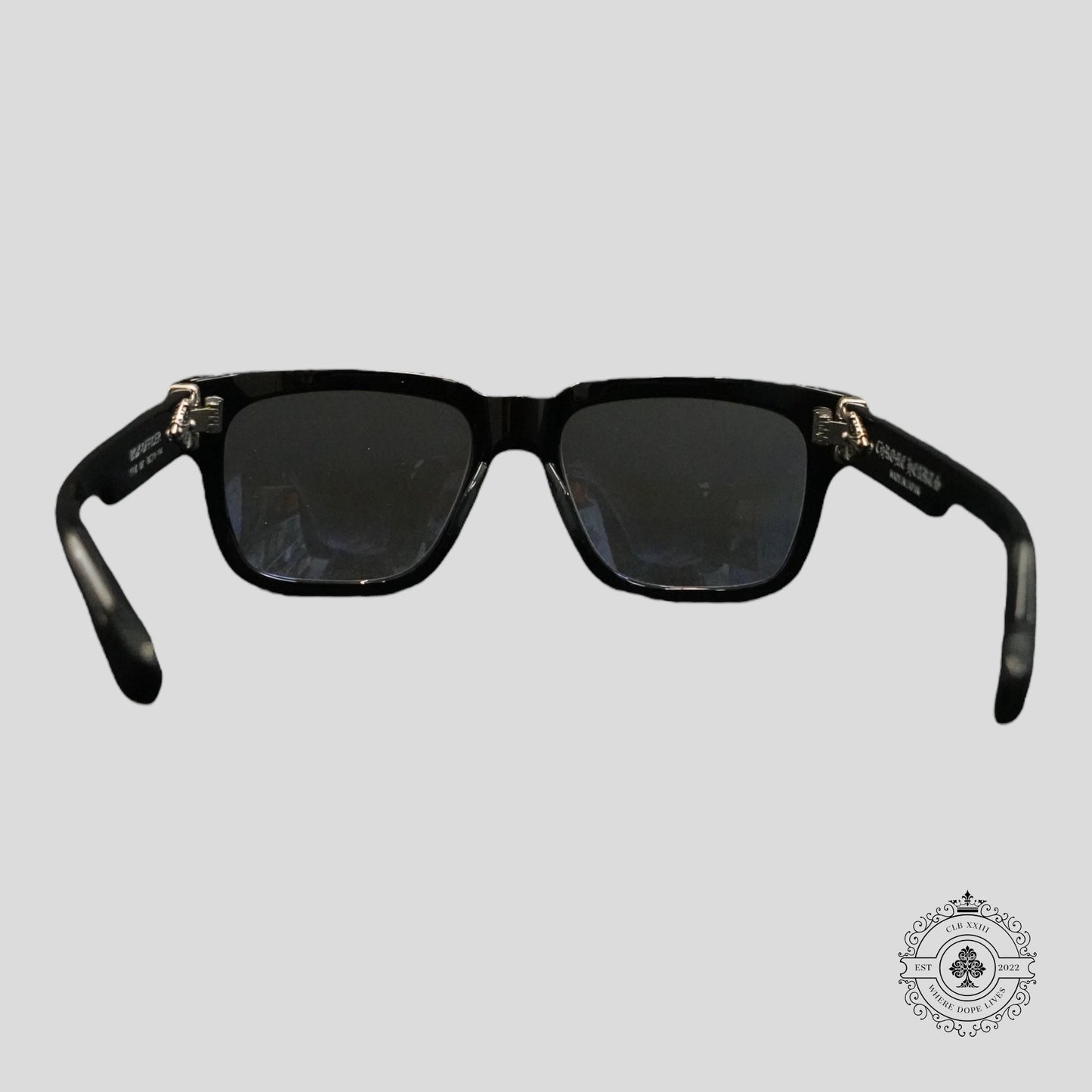 Chrome Hearts Box Officer Glasses in Black/Silver
