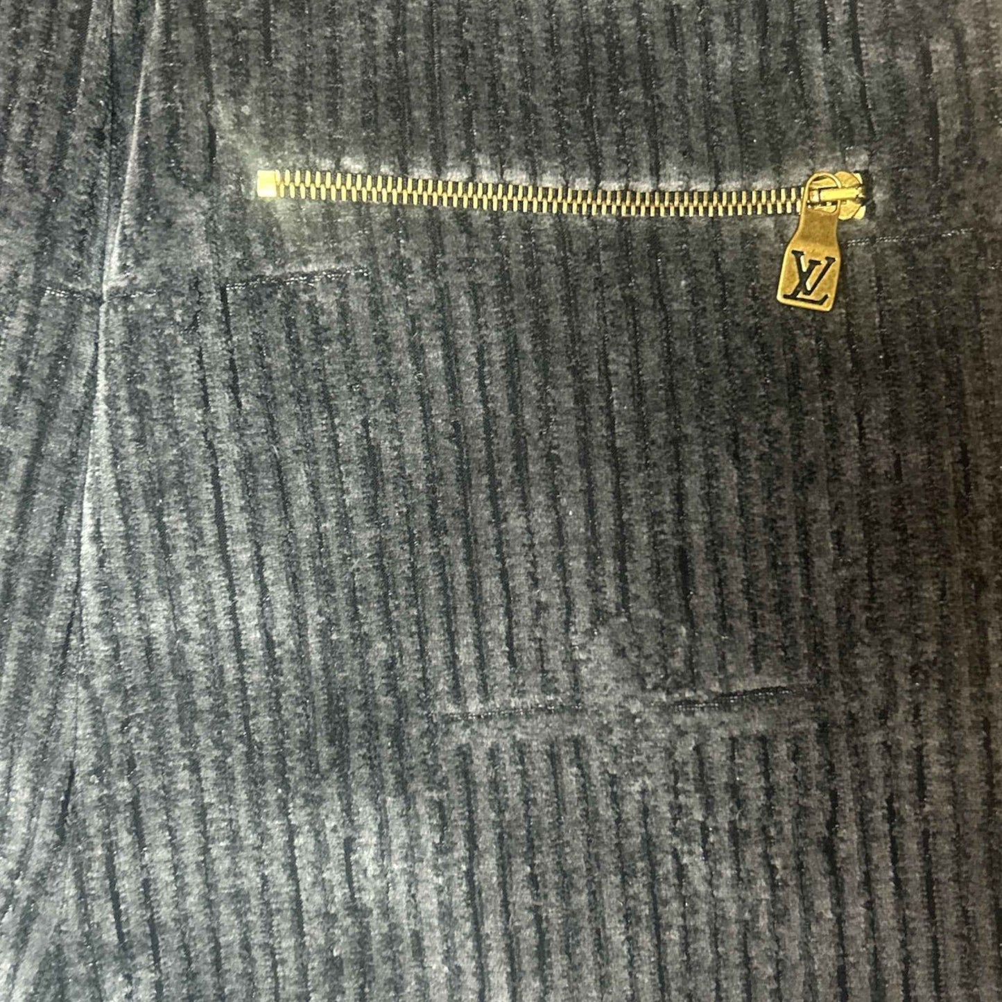 Louis Vuitton X Park Seo-Bo Velvet Trackpants in Dark Grey