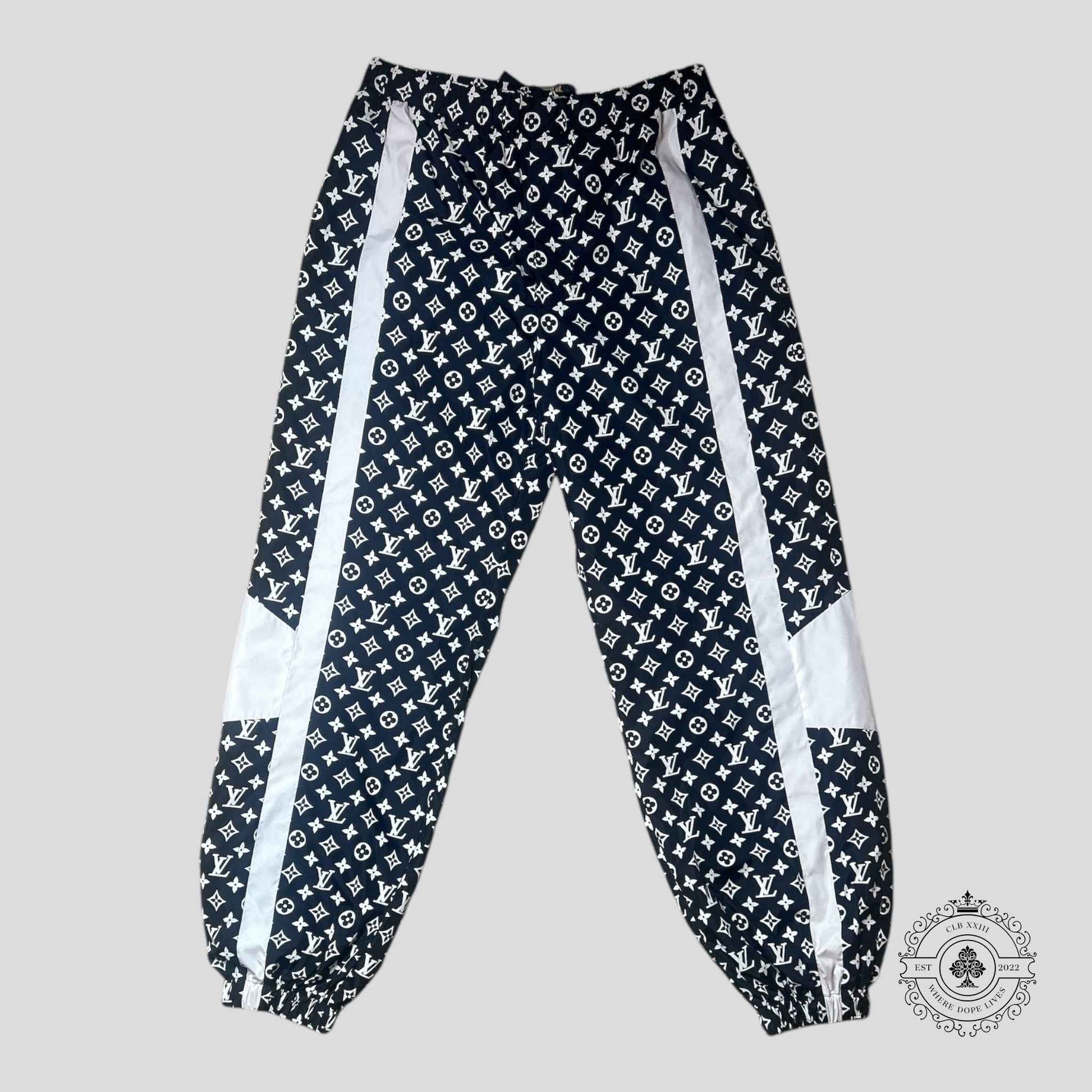 Louis Vuitton Monogram Printed Technical Trackpants in Black/White