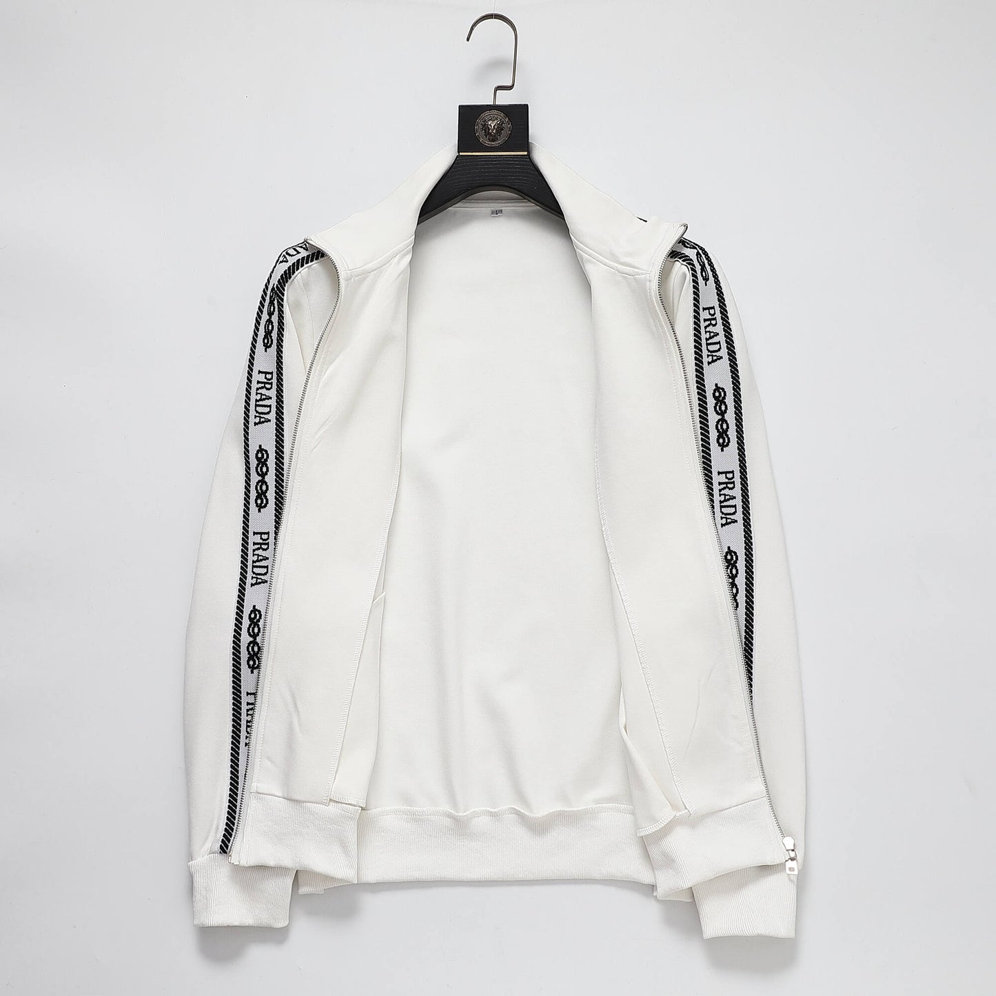 Prada Milano Logo Side Band Technical Jersey Tracksuit White CUSTOM