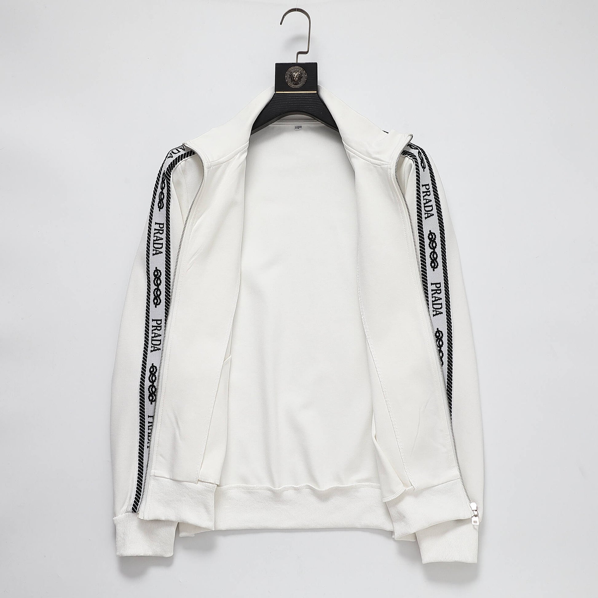 Prada Milano Logo Side Band Technical Jersey Tracksuit White CUSTOM