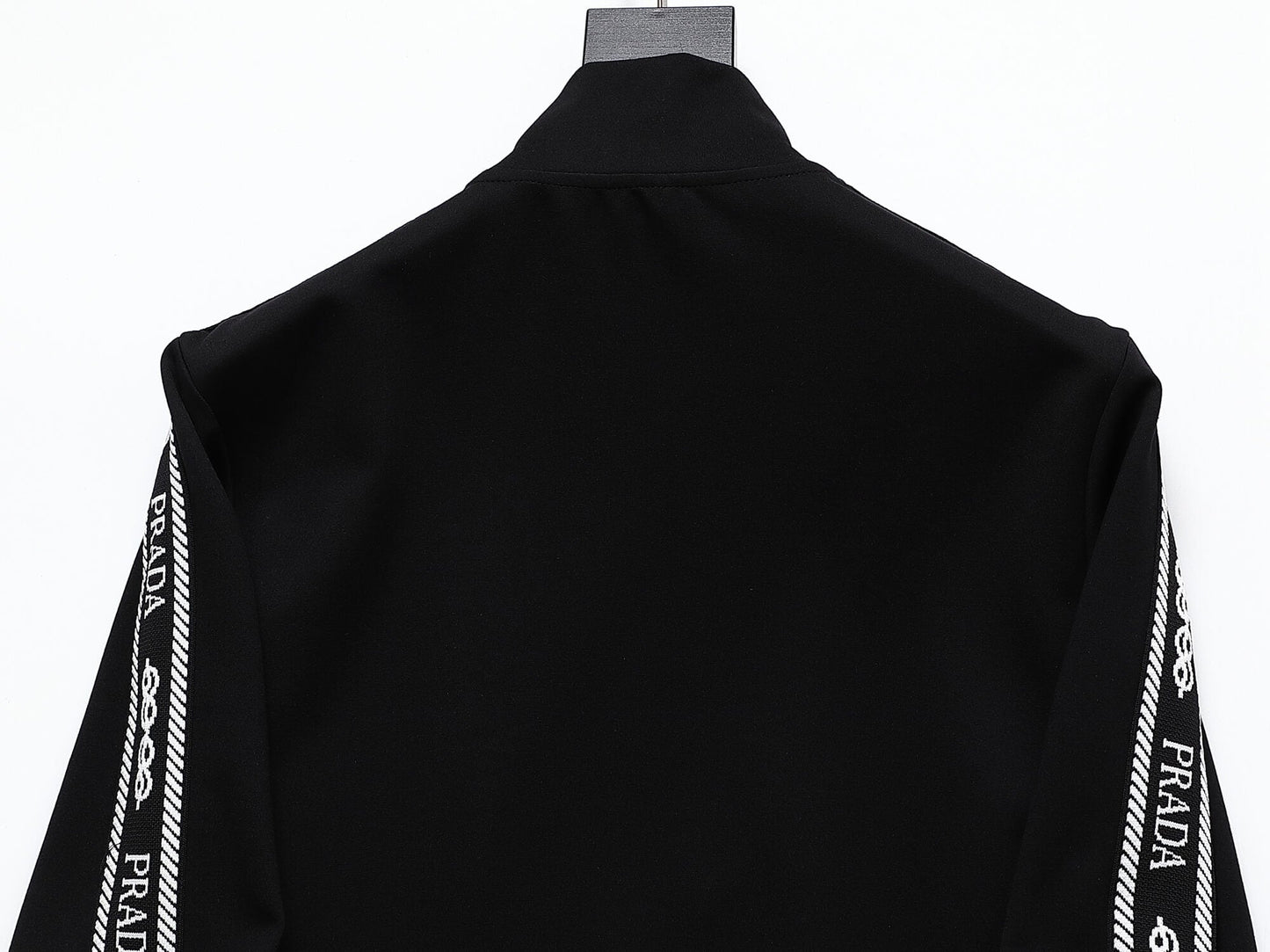 Prada Milano Logo Side Band Technical Jersey Jacket Black CUSTOM