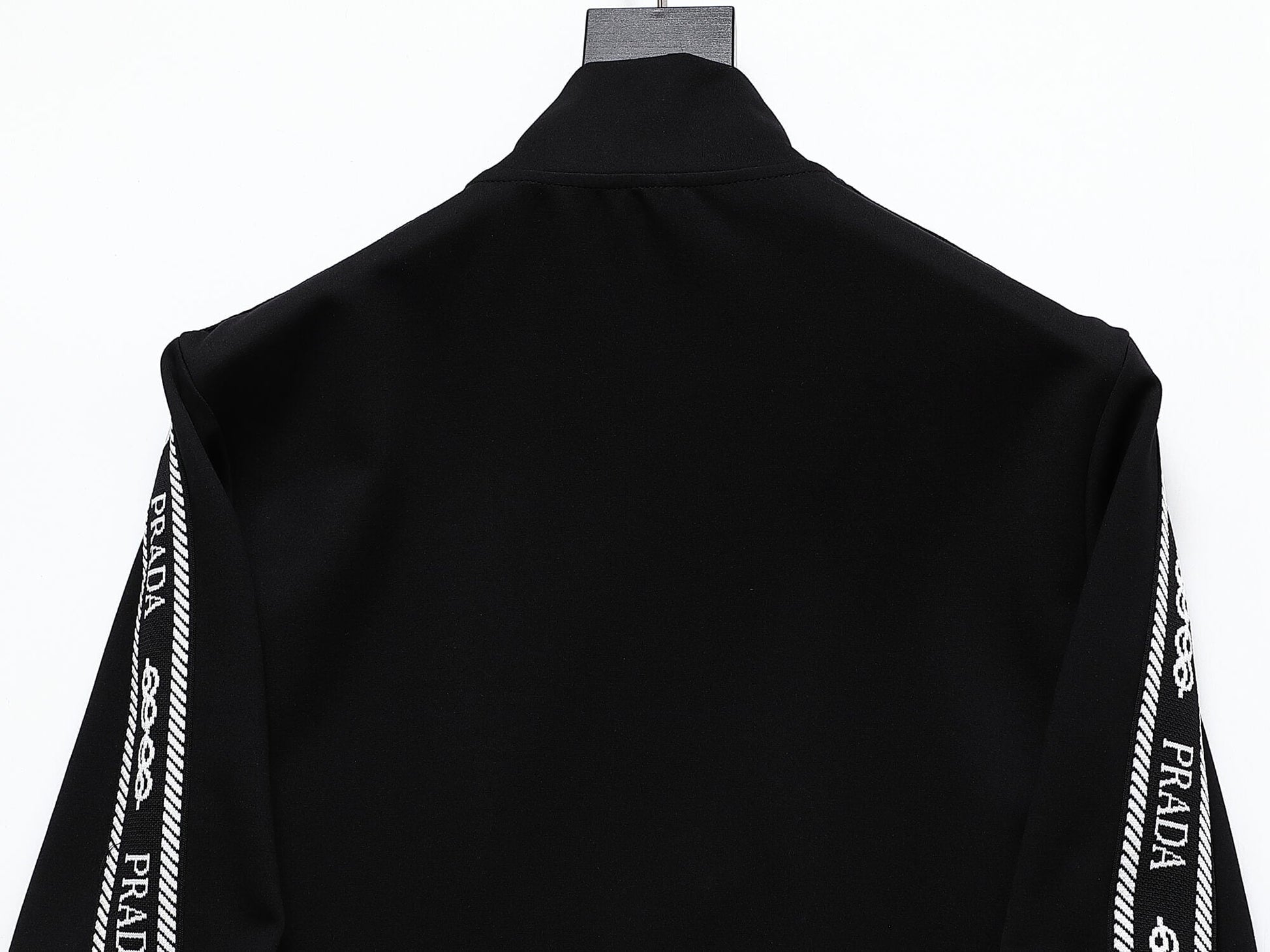 Prada Milano Logo Side Band Technical Jersey Jacket Black CUSTOM