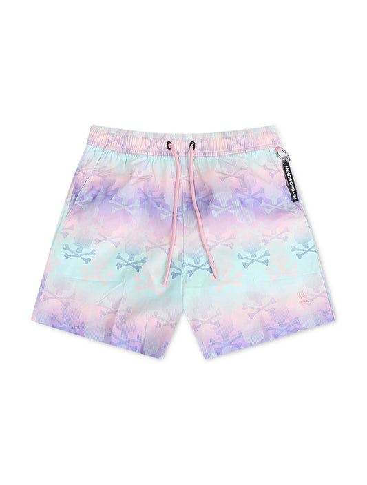 Psycho Bunny Forster Bunny Printed Swim Trunk - Lavender Gray