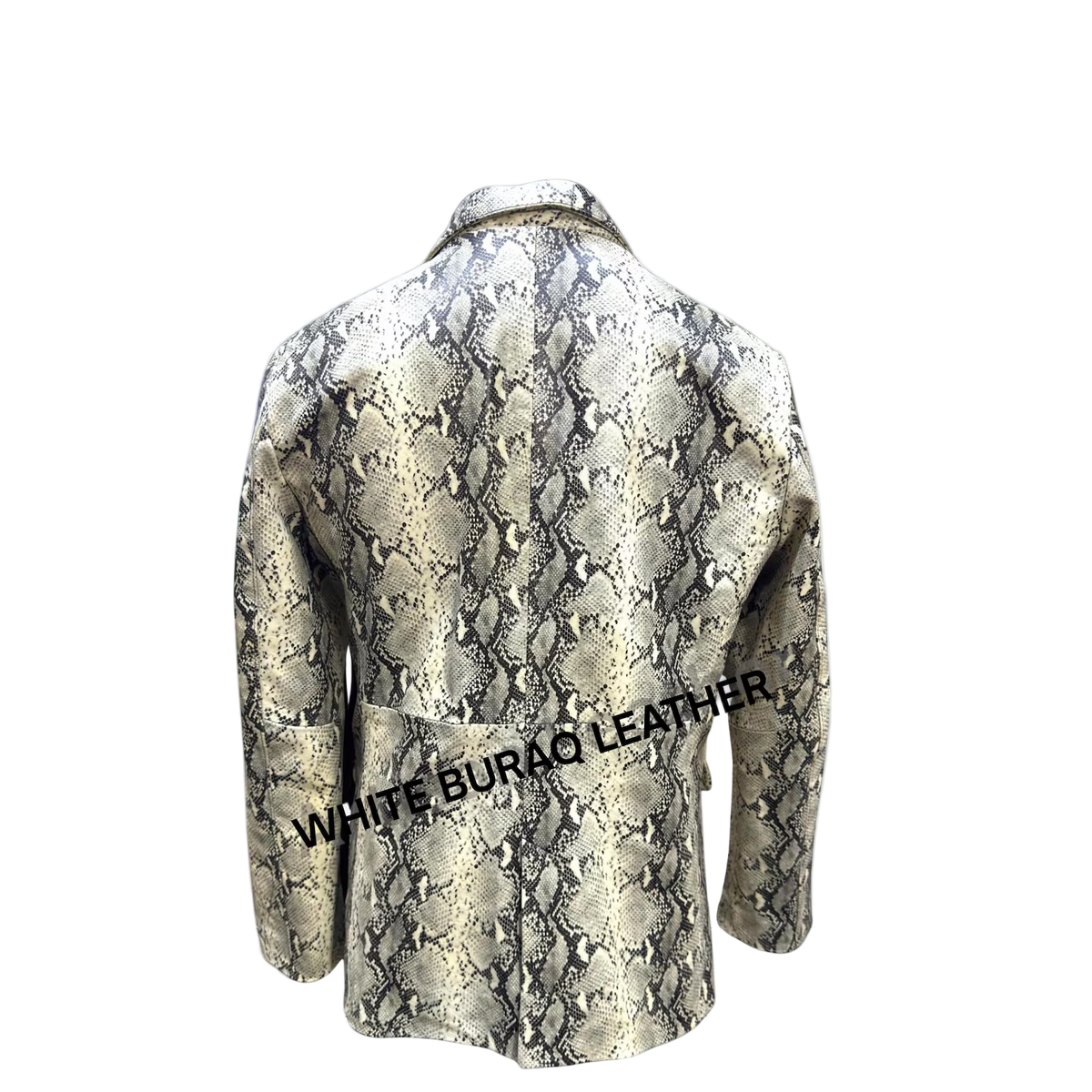 Men's Python-Embossed Cowhide Leather Blazer