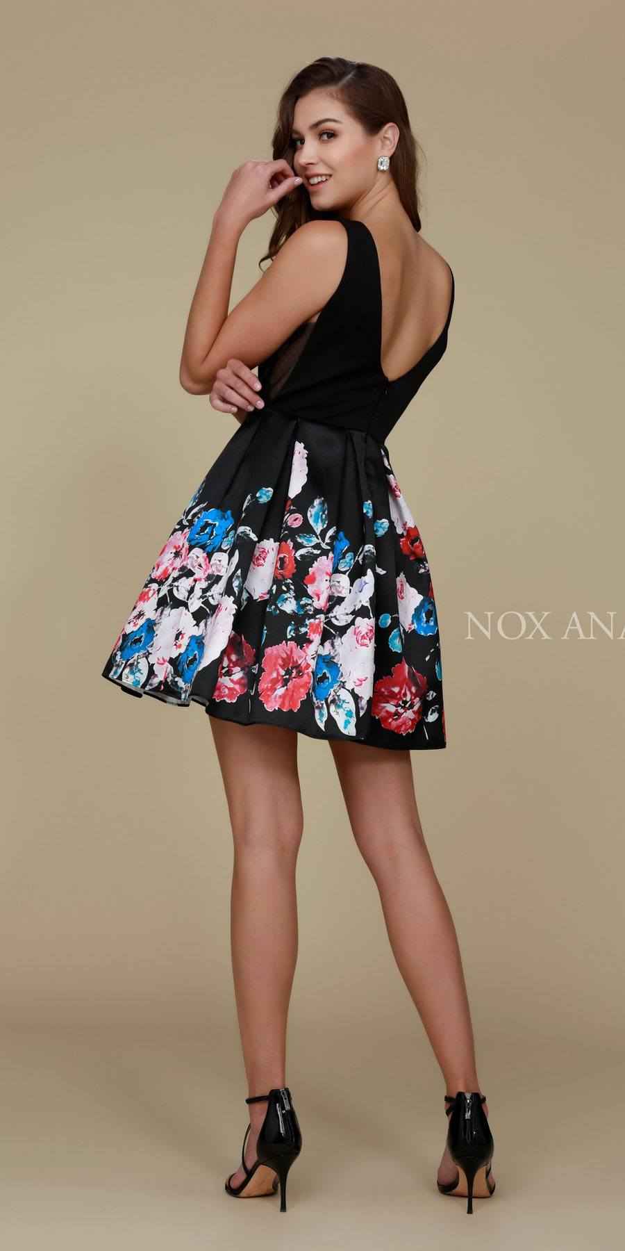CLEARANCE - Nox Anabel Q606 Floral Print Design Dress (Size XL)