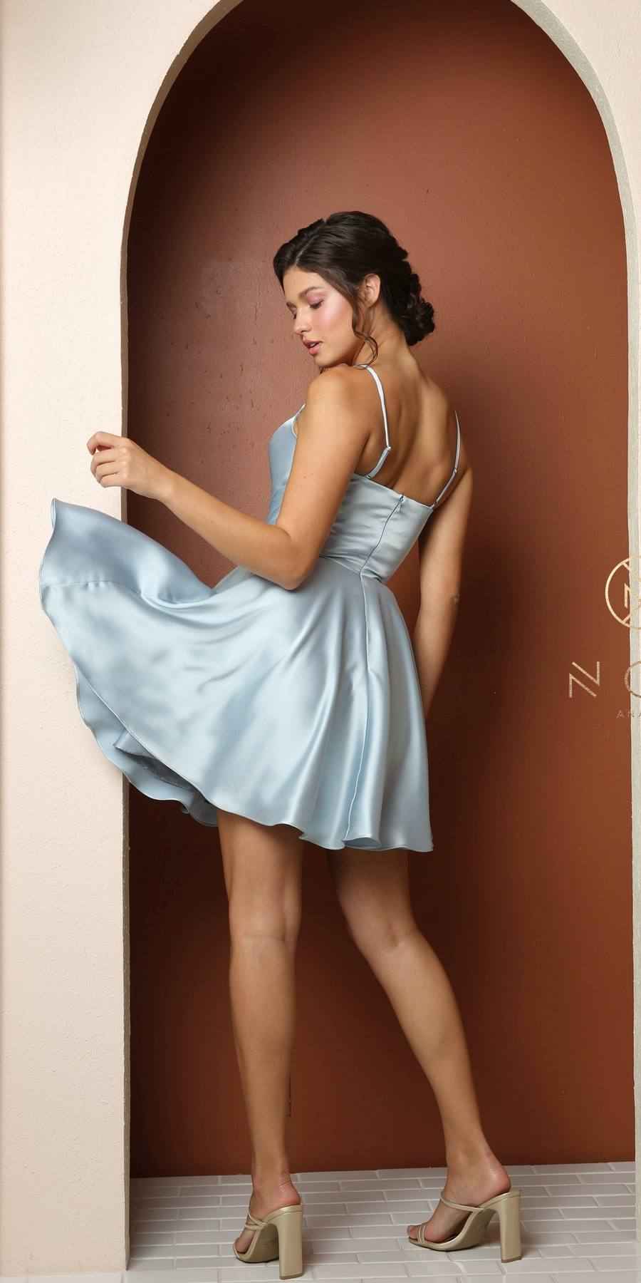 CLEARANCE - Nox Anabel R759 Fit And Flare Cowl Neckline Short Dress (Size 4)