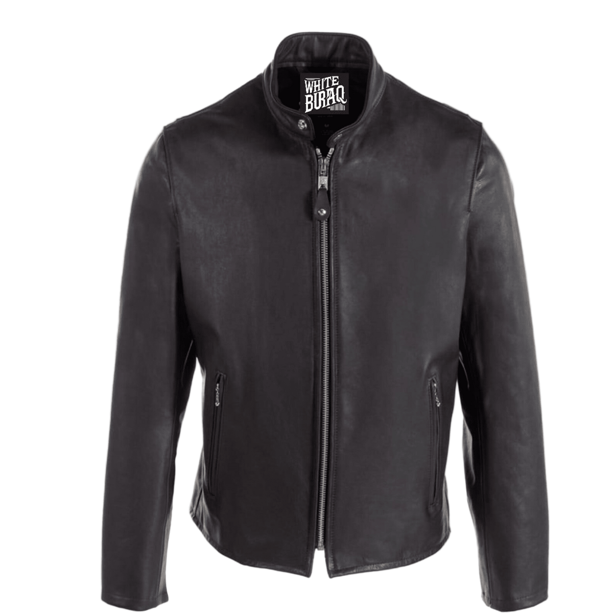 Men's Black Leather Racer Jacket