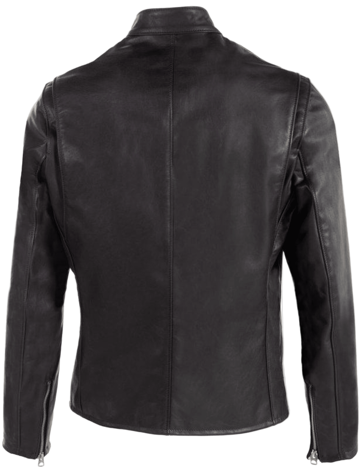 Men's Black Leather Racer Jacket