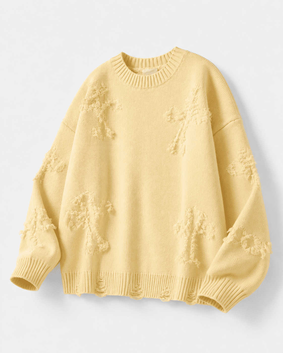 Ripped Y2K Two Shaded Cross Fringed Sweater