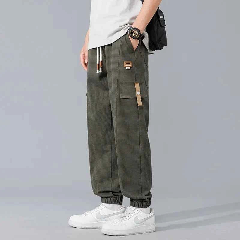 Elastic Cropped Pockets Safari Style Pants