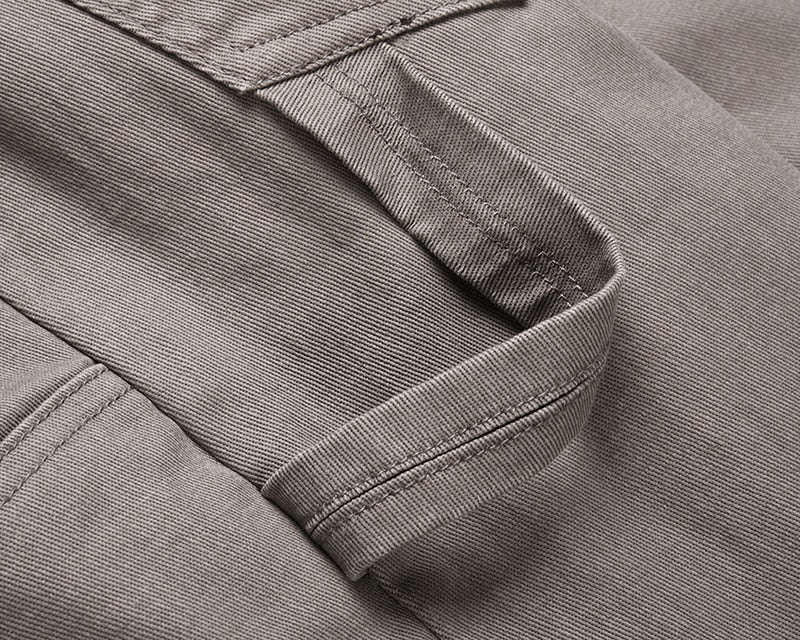 Solid Color Multi Pockets Denim Pants