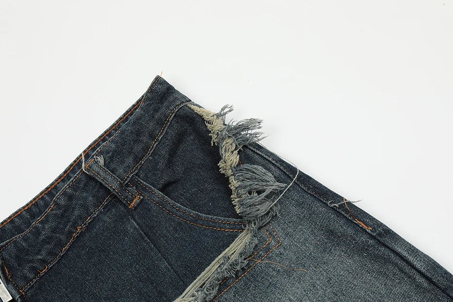 Blue Denim Tassel Star Shorts