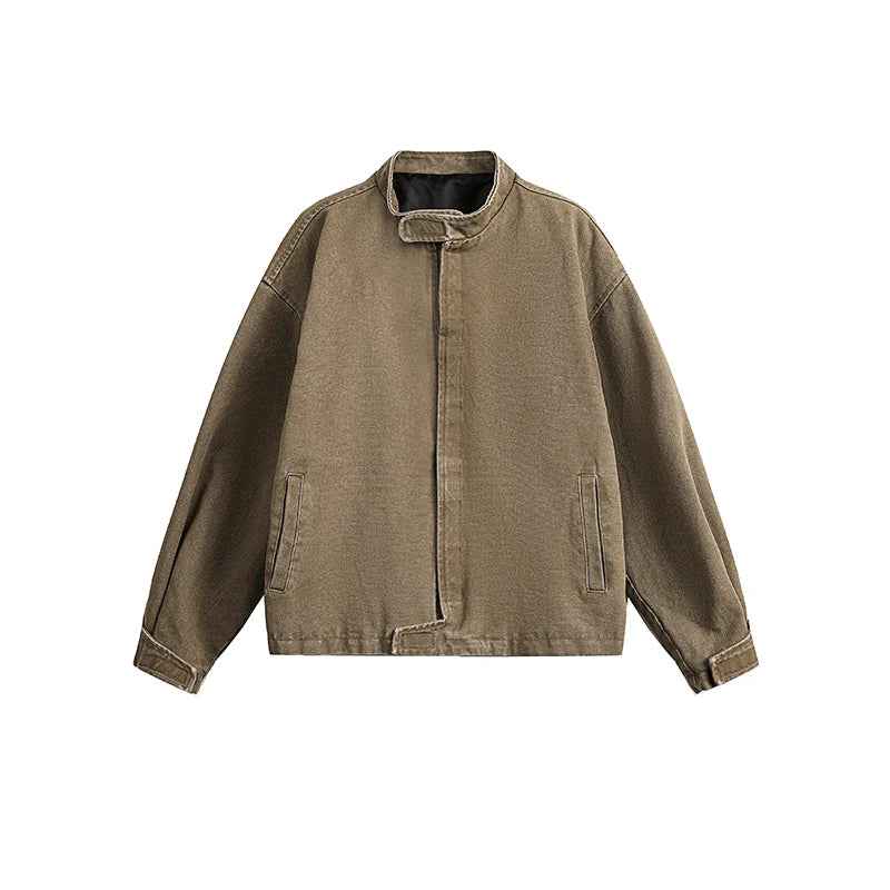 Plain Color Cropped Jacket