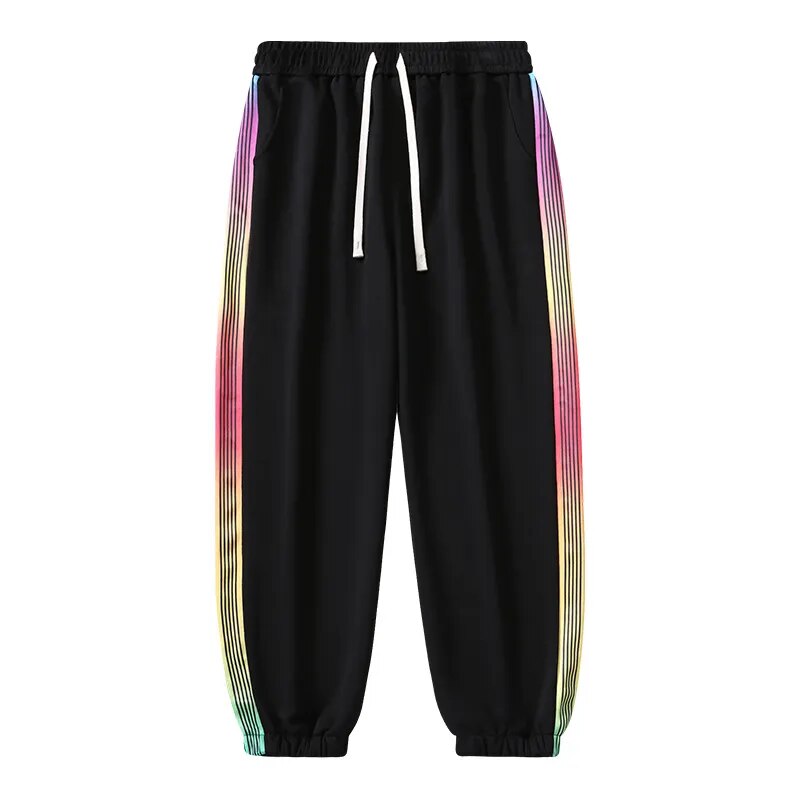 Rainbow Color Stripe Jogger Pants