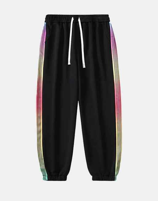 Rainbow Color Stripe Jogger Pants
