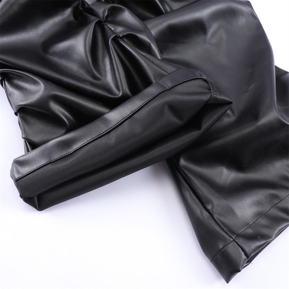 AV1 Black Leather Pants