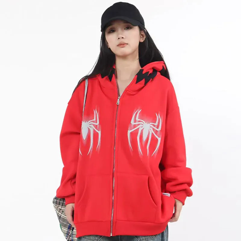 Zip Up Hoodie Gothic Web