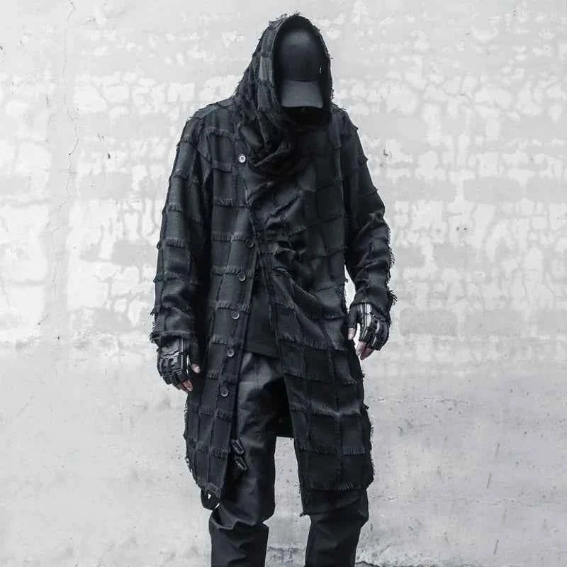Mist Black Turtleneck Gothic Coat