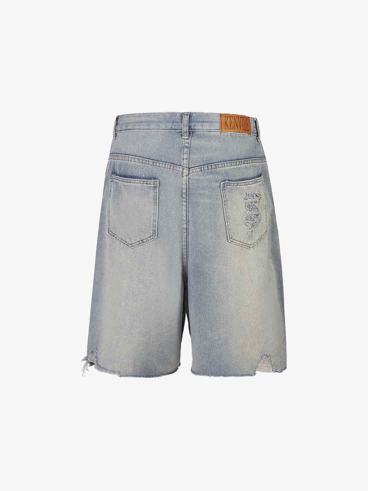 Rhinestone Denim Ripped Shorts