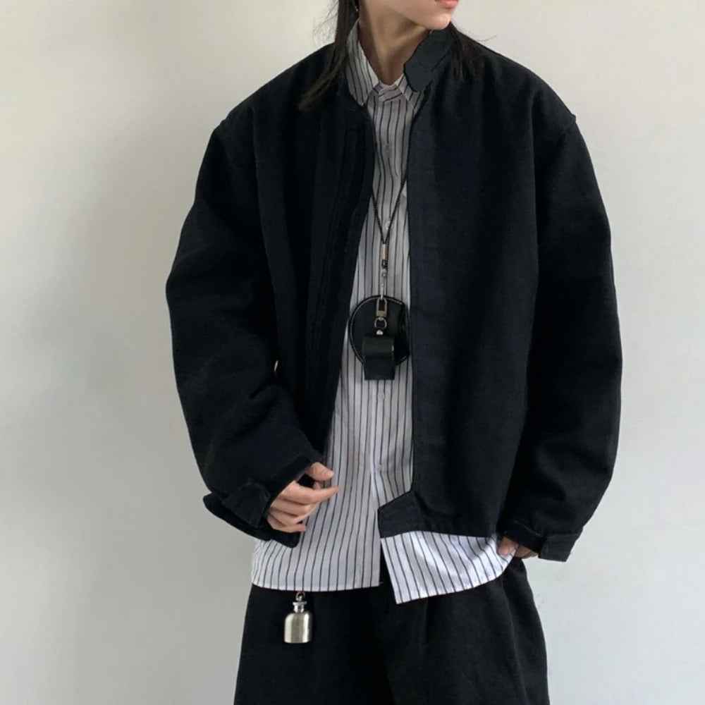 Plain Color Cropped Jacket
