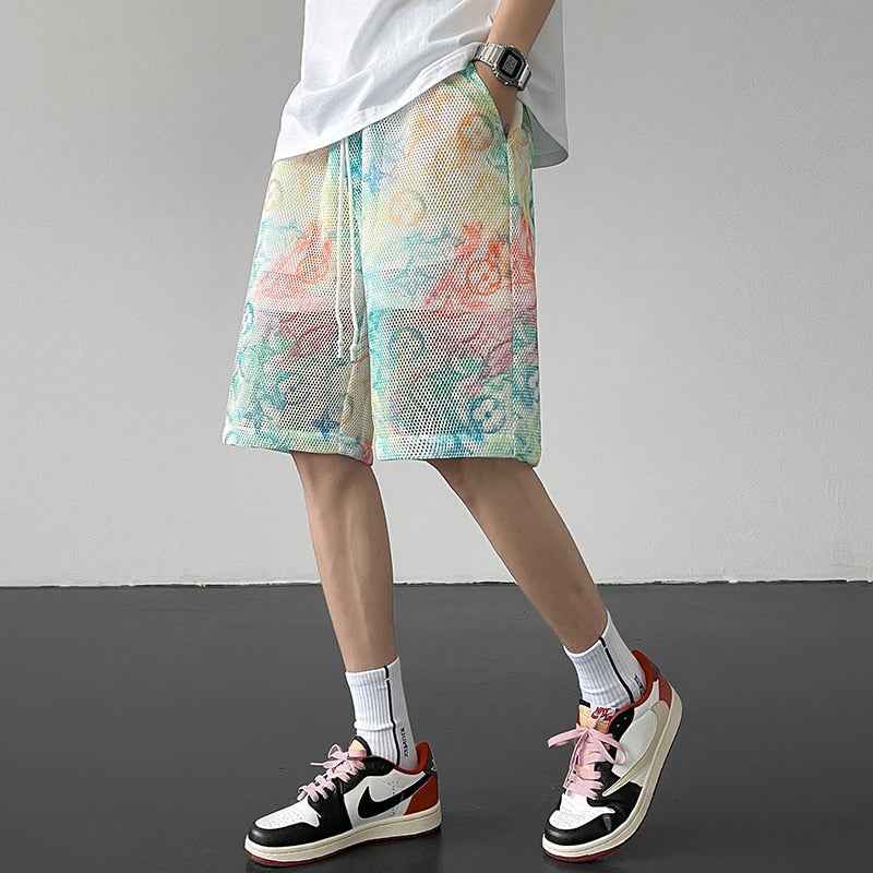 X-Color Tie-dye Mesh Shorts