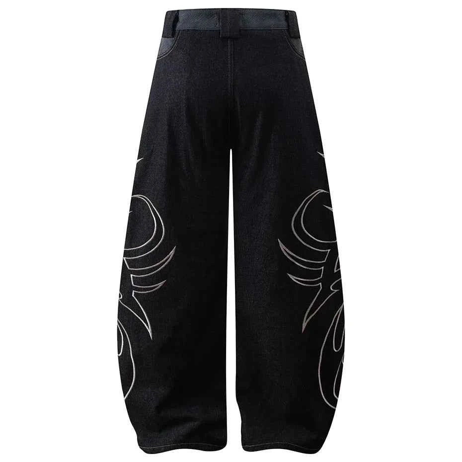 Embroidery 'Arch' Baggy Jeans