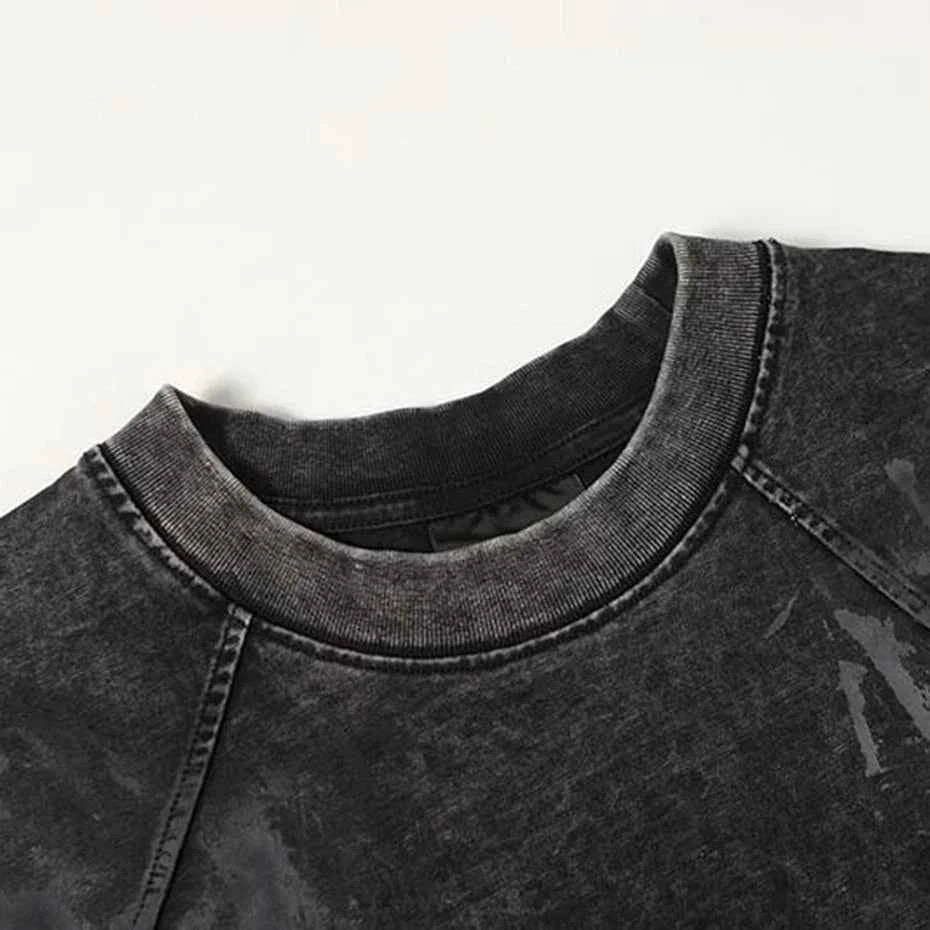 Irregular Patchwork Vintage Streetwear T Shirts