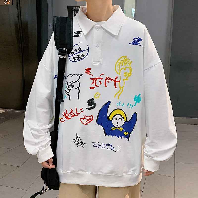 Retro Artwork Long Sleeve Shirt